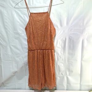 Charlotte Russe gold sparkling shorts romper size Medium. NWT